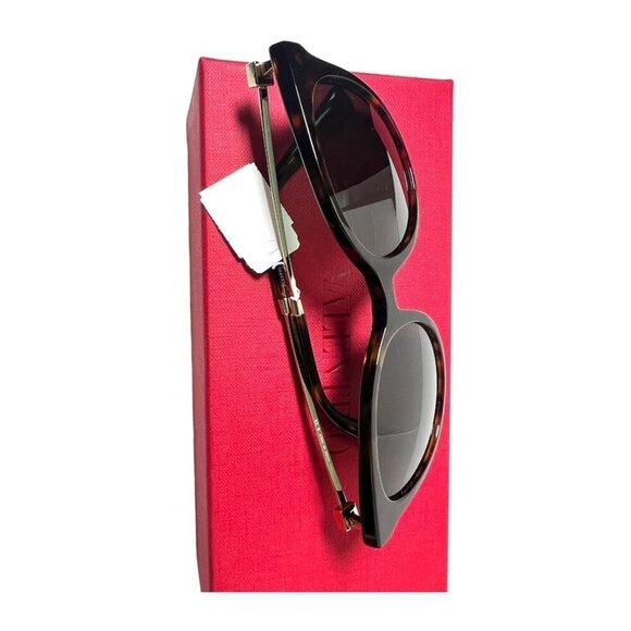 Valentino Womens Havana Brown Retro Cats Eye Gradient Sunglasses with Case New - Picture 9 of 16